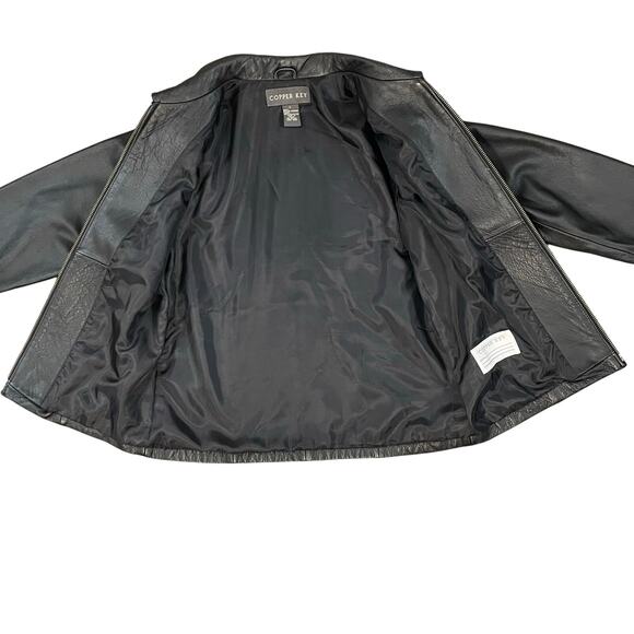 Copper Key Leather Jacket Long Sleeve Full-Zip Black Girls US Size L Large - Picture 6 of 12